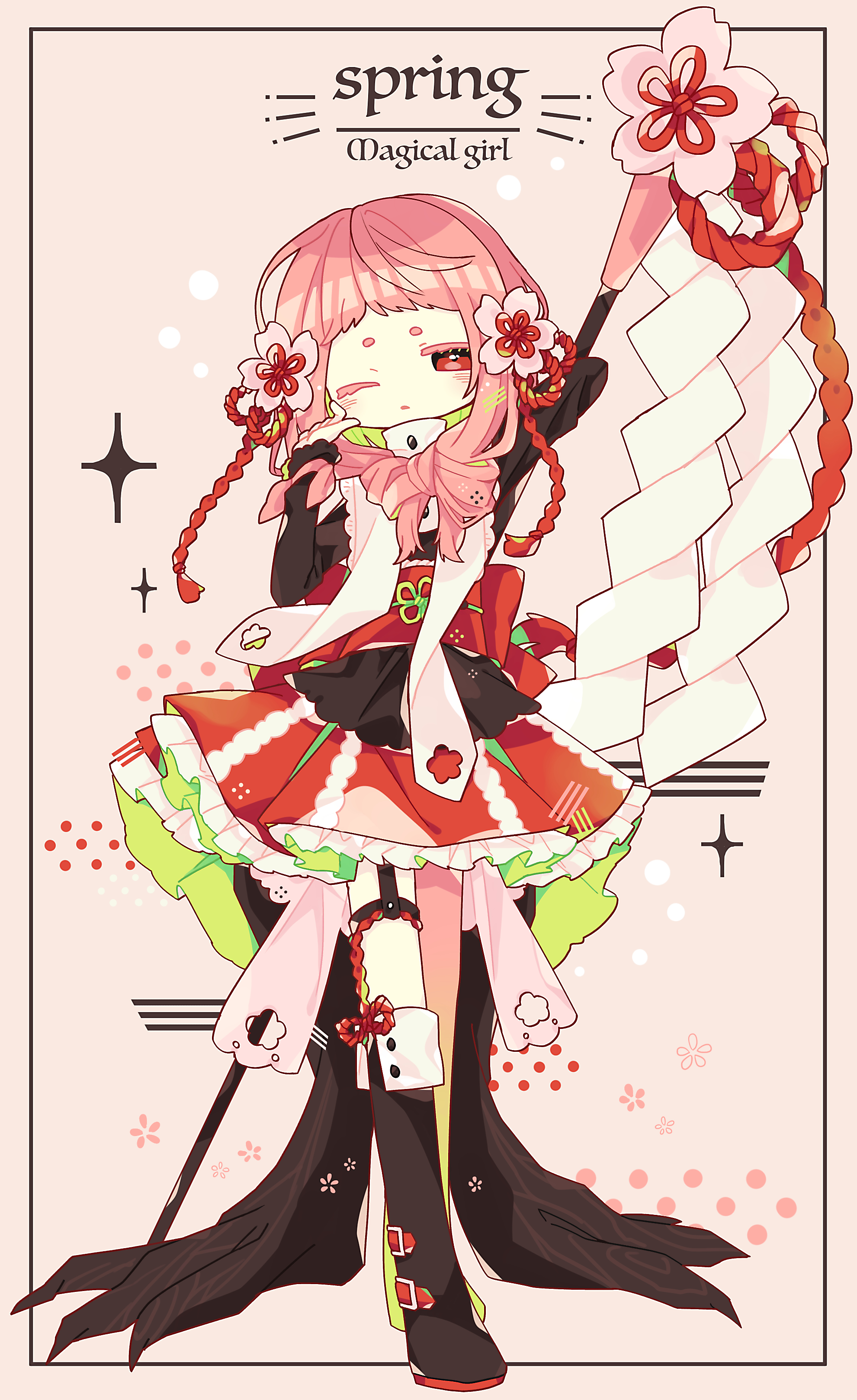 春天的魔法少女插画图片壁纸