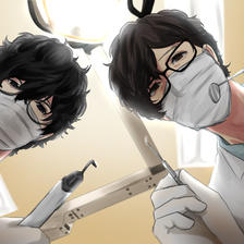 牙医2人插画图片壁纸
