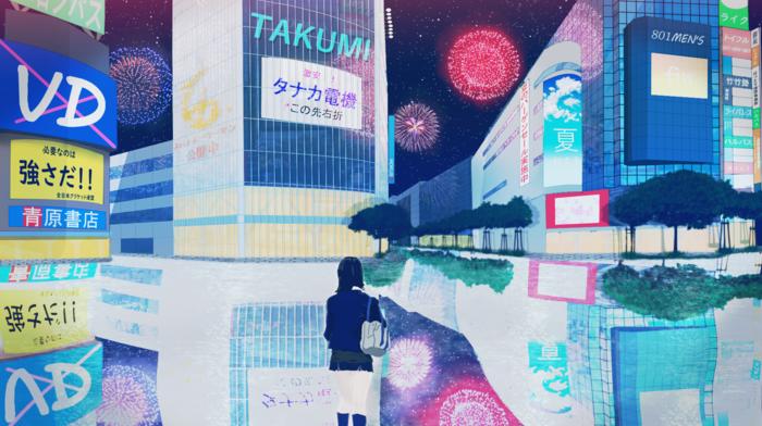 水上都市”新宿”插画图片壁纸