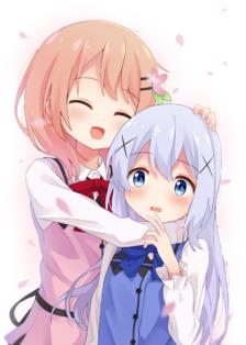 Chino and Cocoa插画图片壁纸