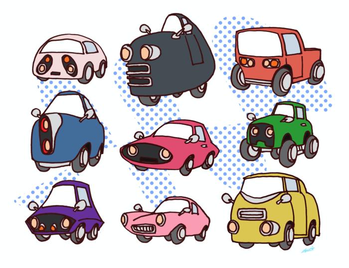 Cute Cars插画图片壁纸