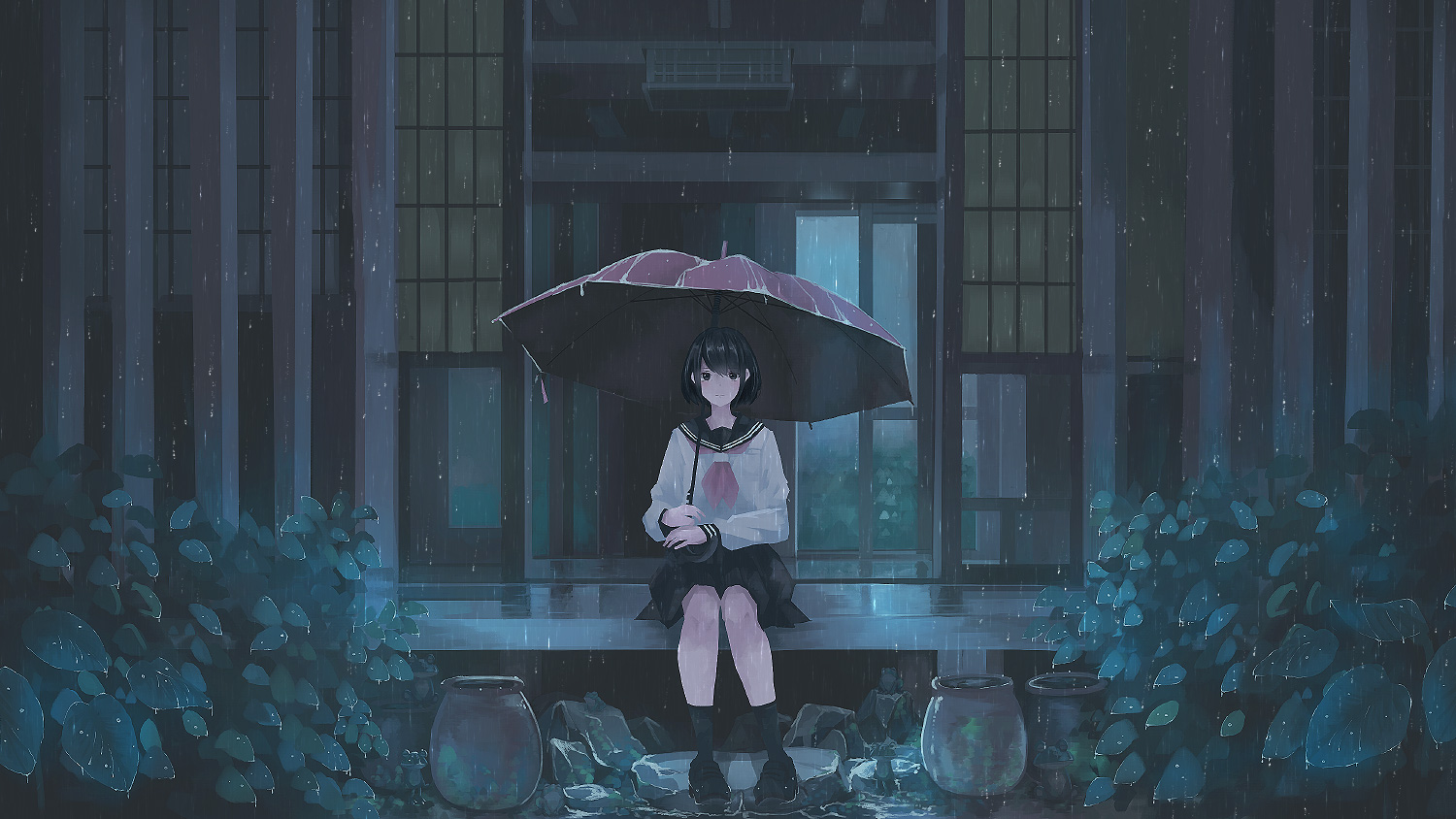 沉浸在雨天