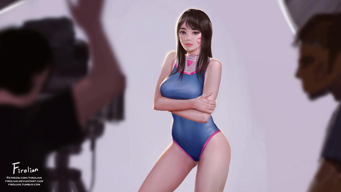 D.va at Studio插画图片壁纸