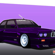 BMW M3 E30 & Jilly插画图片壁纸