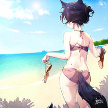 【EJAMI】日常向繪畫179-夏日海灘插画图片壁纸