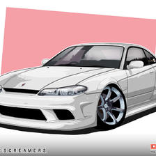 Nissan Silvia S15 Vertex插画图片壁纸