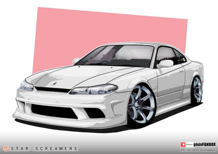 Nissan Silvia S15 Vertex插画图片壁纸