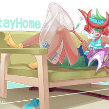 GW StayHome插画图片壁纸