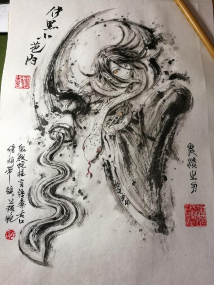 【極道畫師】伊黒小芭内插画图片壁纸