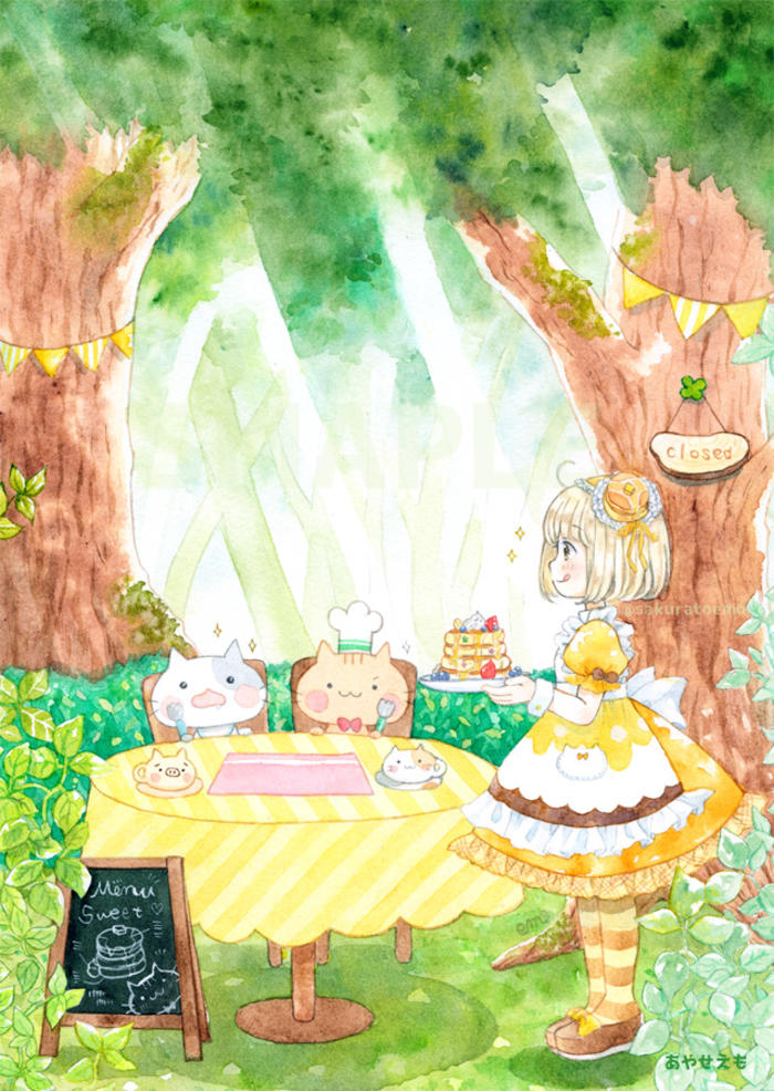 ホットケーキちゃんの休日插画图片壁纸