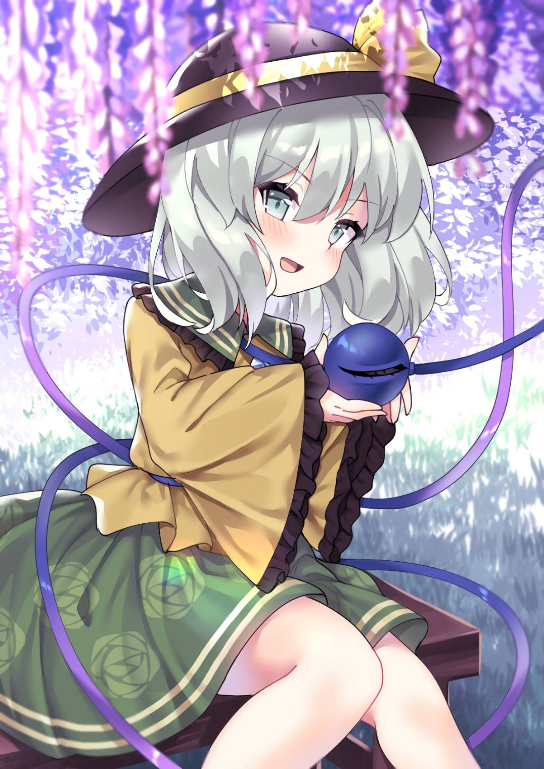 紫藤花和小石插画图片壁纸