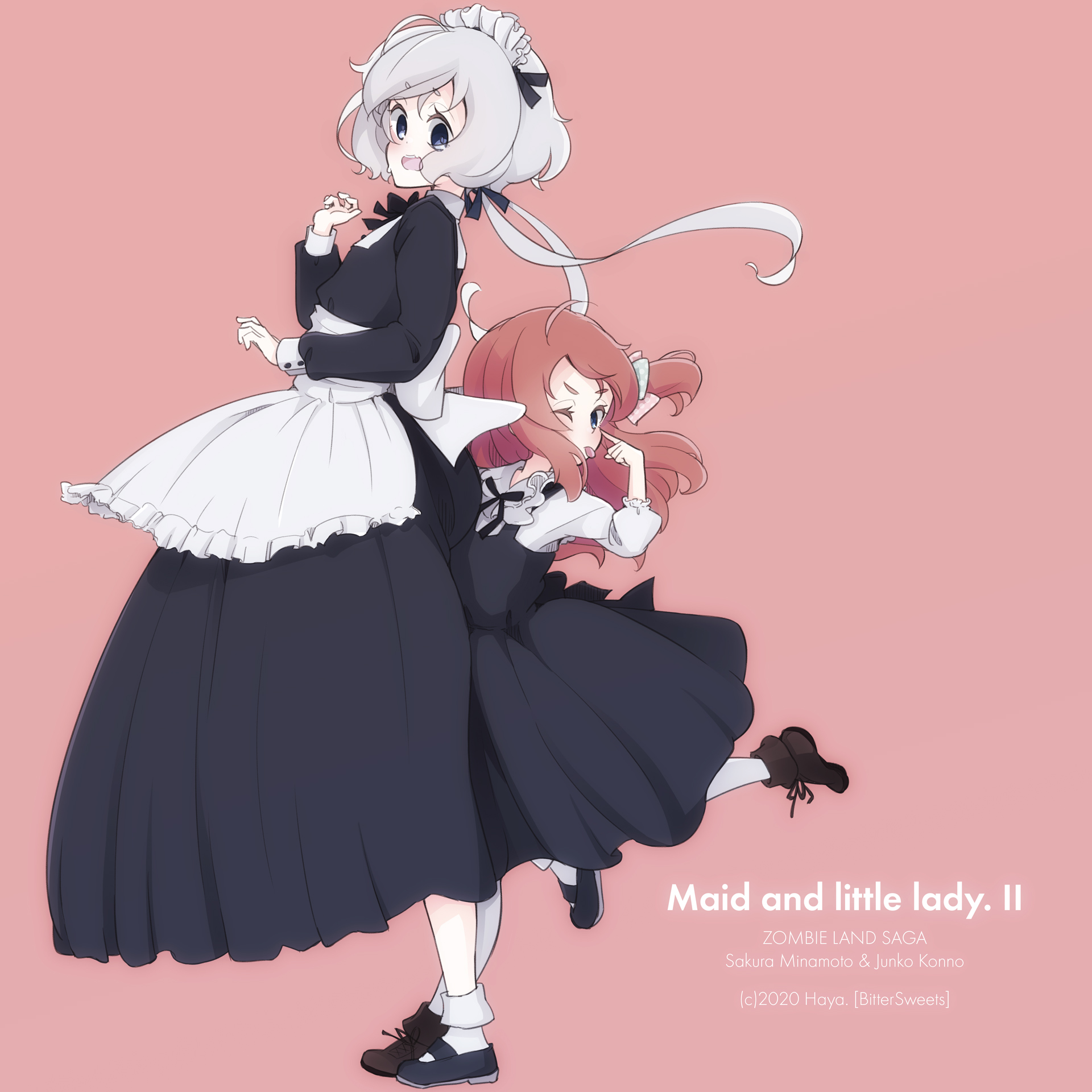 Maid and little lady. II插画图片壁纸