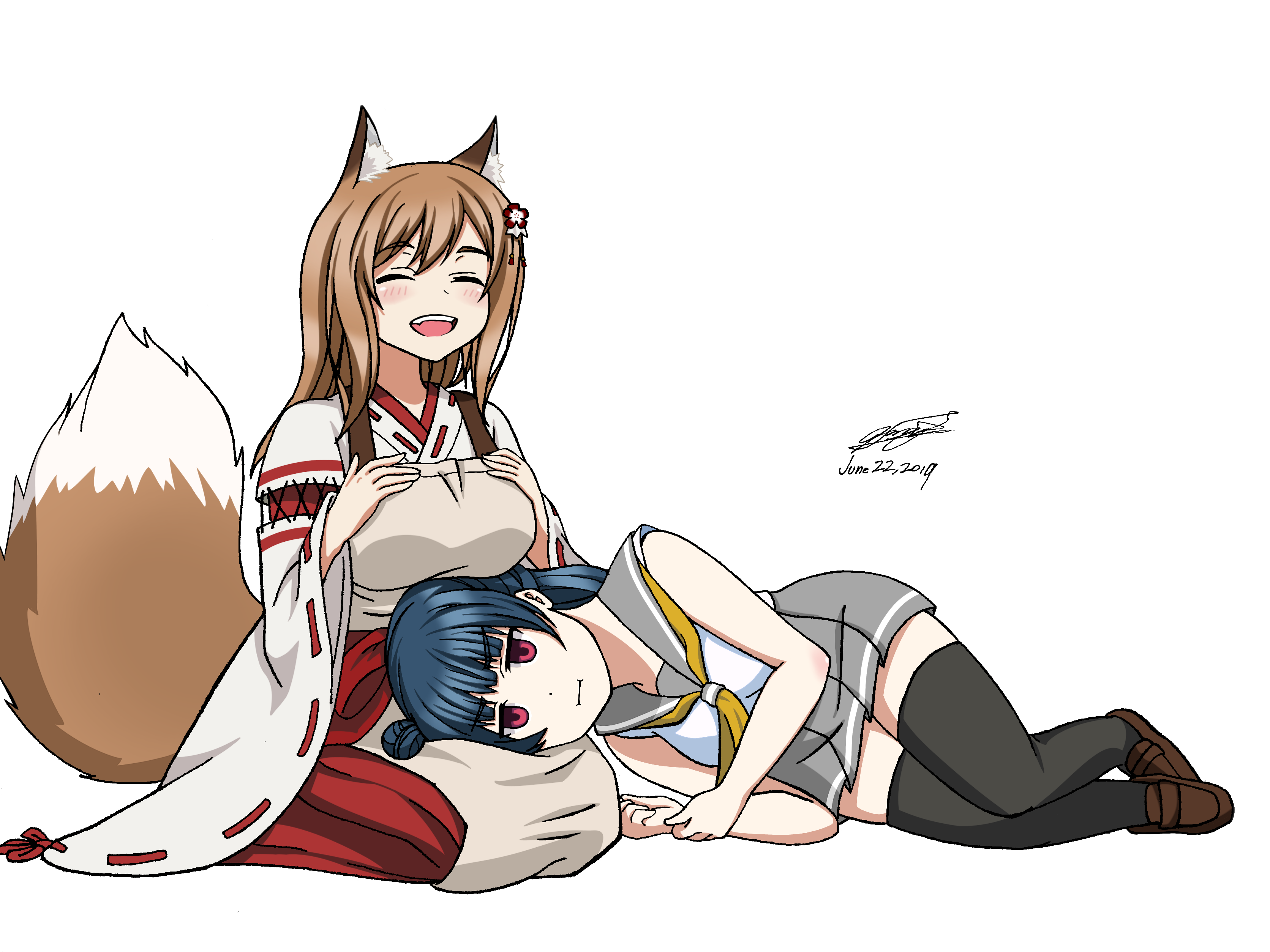The Helpful Fox Hanamaru-san插画图片壁纸