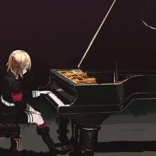 弹钢琴的MP40插画图片壁纸