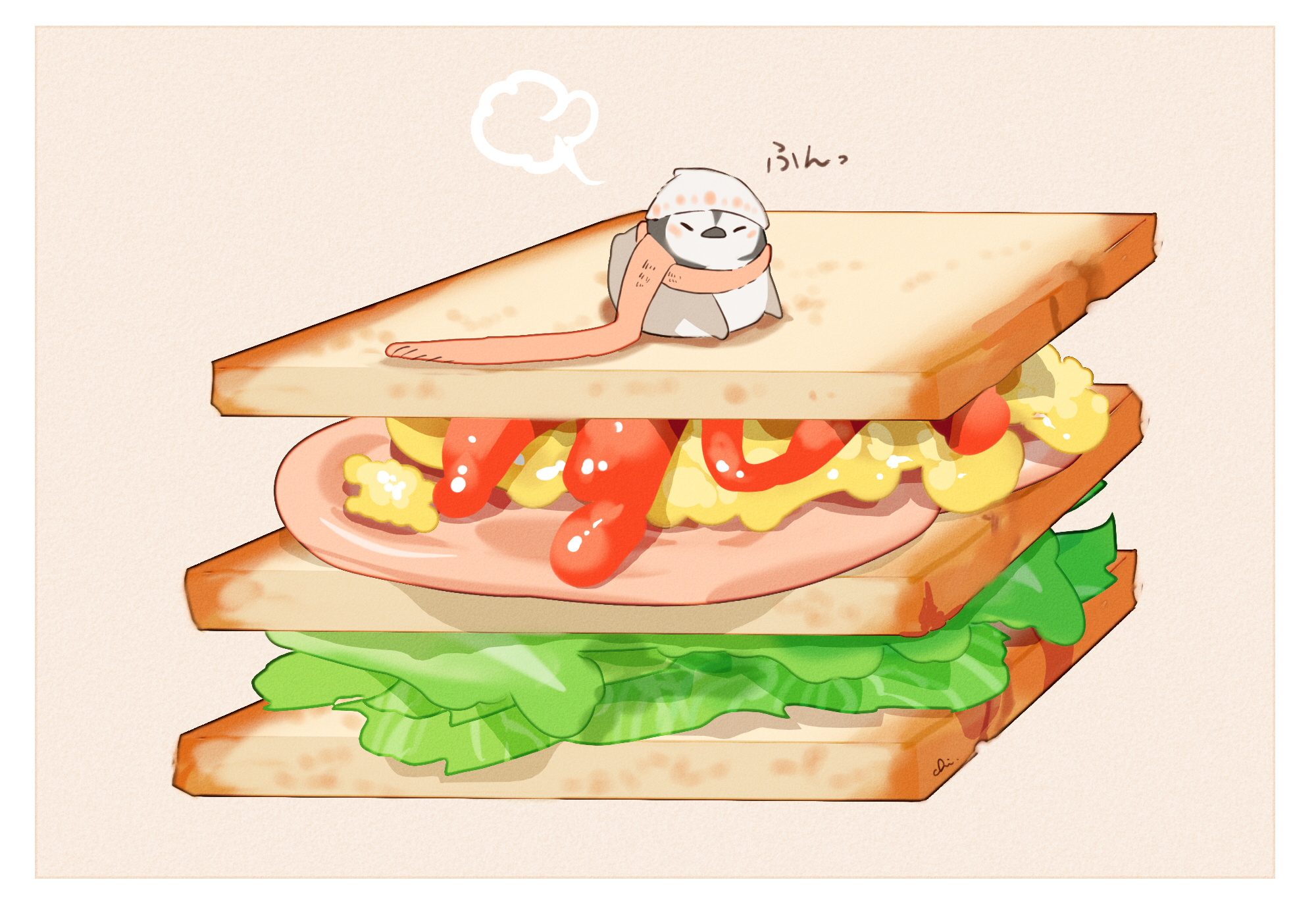 サンドイッチ插画图片壁纸