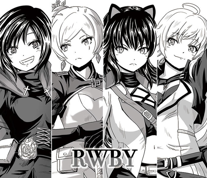 RWBY黑白四人插画图片壁纸