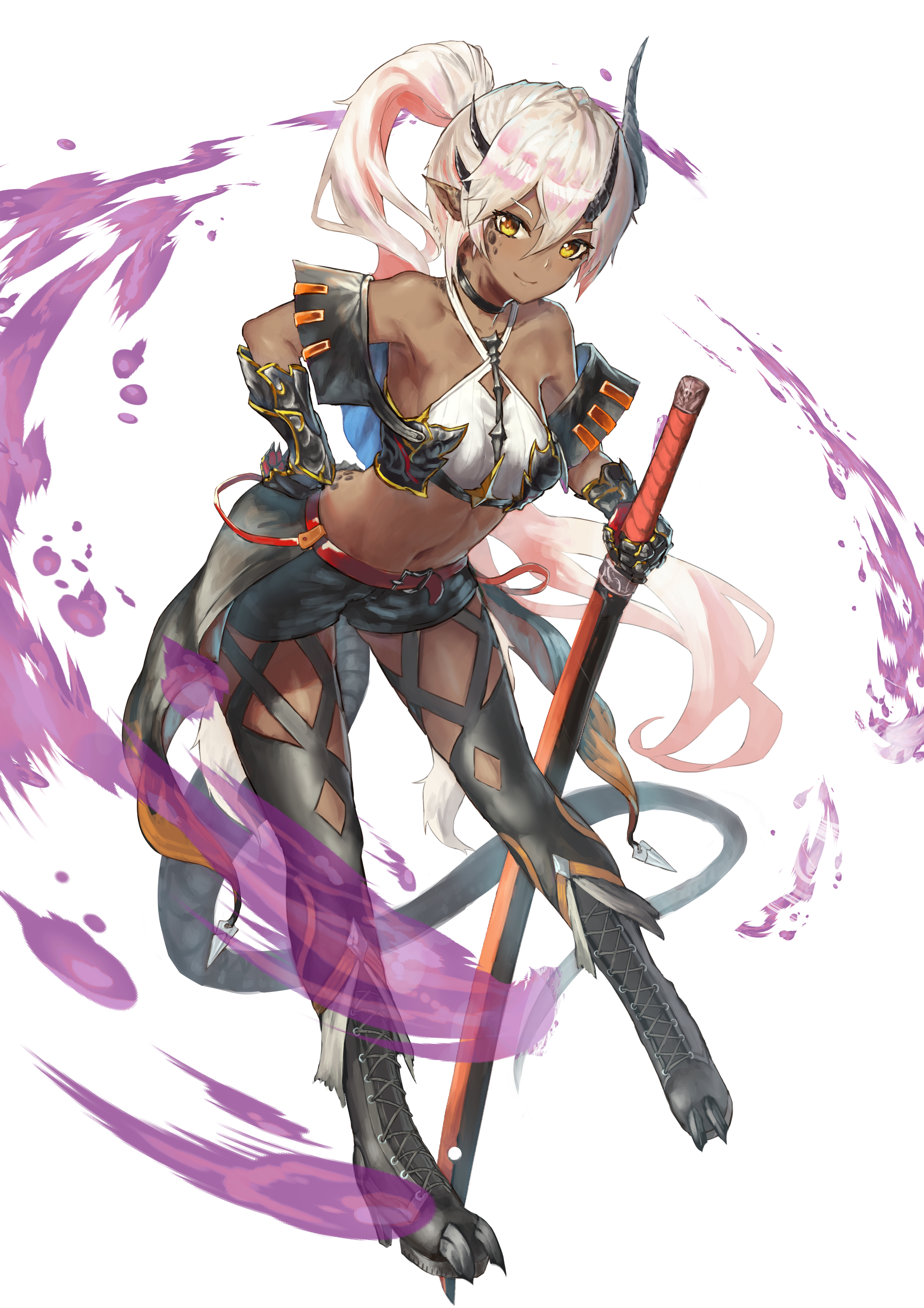 褐色龙剑士插画图片壁纸