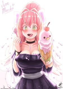 Slurpy Monika插画图片壁纸