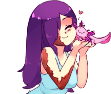 Hanako & axolotl