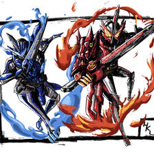 Kamen Rider Saber x Blaze插画图片壁纸