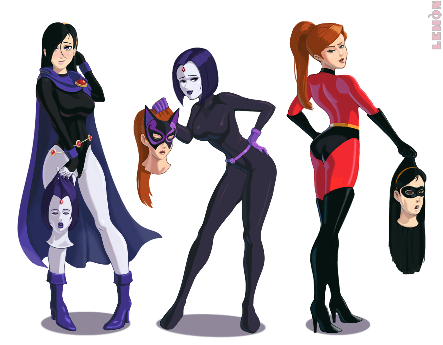 Violet, Raven, and Gwen.插画图片壁纸