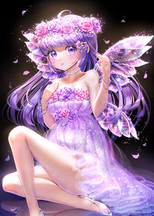 紫色妖精插画图片壁纸