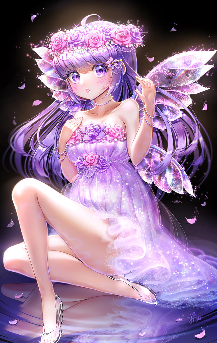 紫色妖精插画图片壁纸