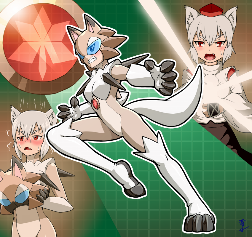 Cf クロスフュージョン ルガルガン 紧身衣 东方project 犬走椛 ポケモンスーツ 画师通