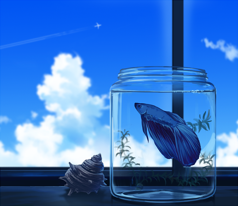 窓辺の魚-原创风景