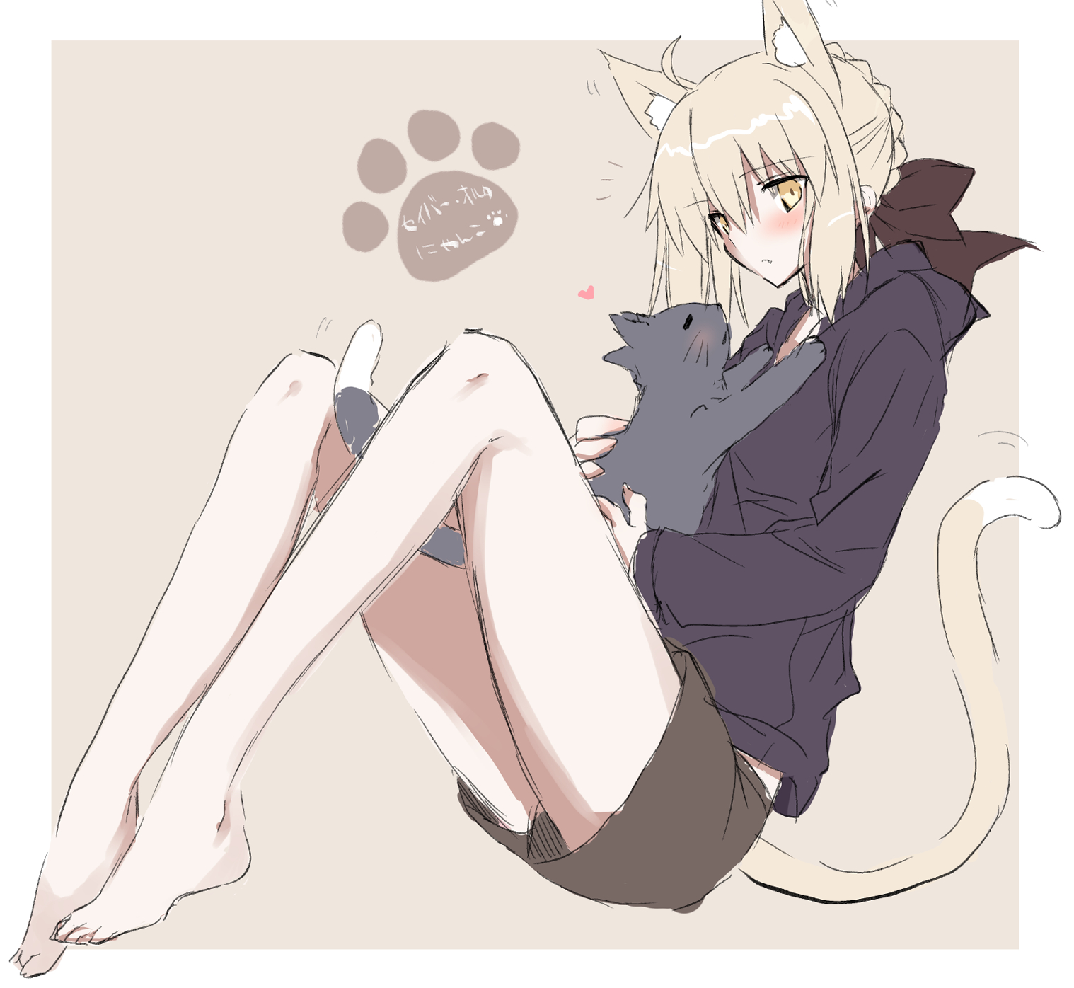 セイバー・オルタ・にゃんこ 头像同人高清图