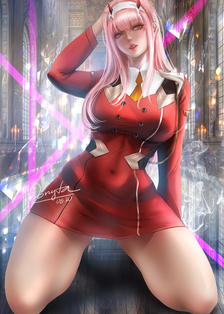 Zero Two (Darling in the Franxx)插画图片壁纸