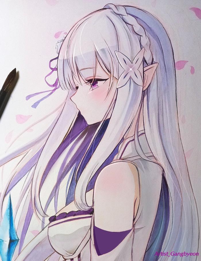Emilia插画图片壁纸