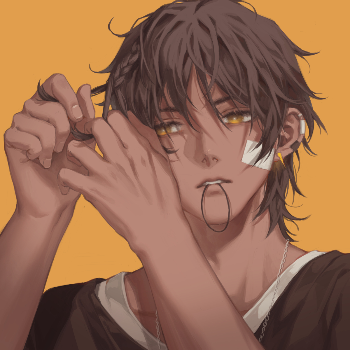 Chocolate Boi With A Tiny Braid插画图片壁纸