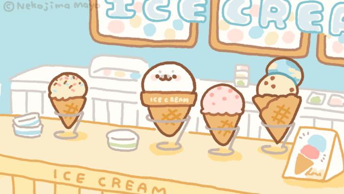 冰淇淋字节插画图片壁纸
