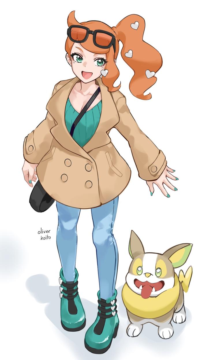 Sonia and Yamper | Pokemon插画图片壁纸
