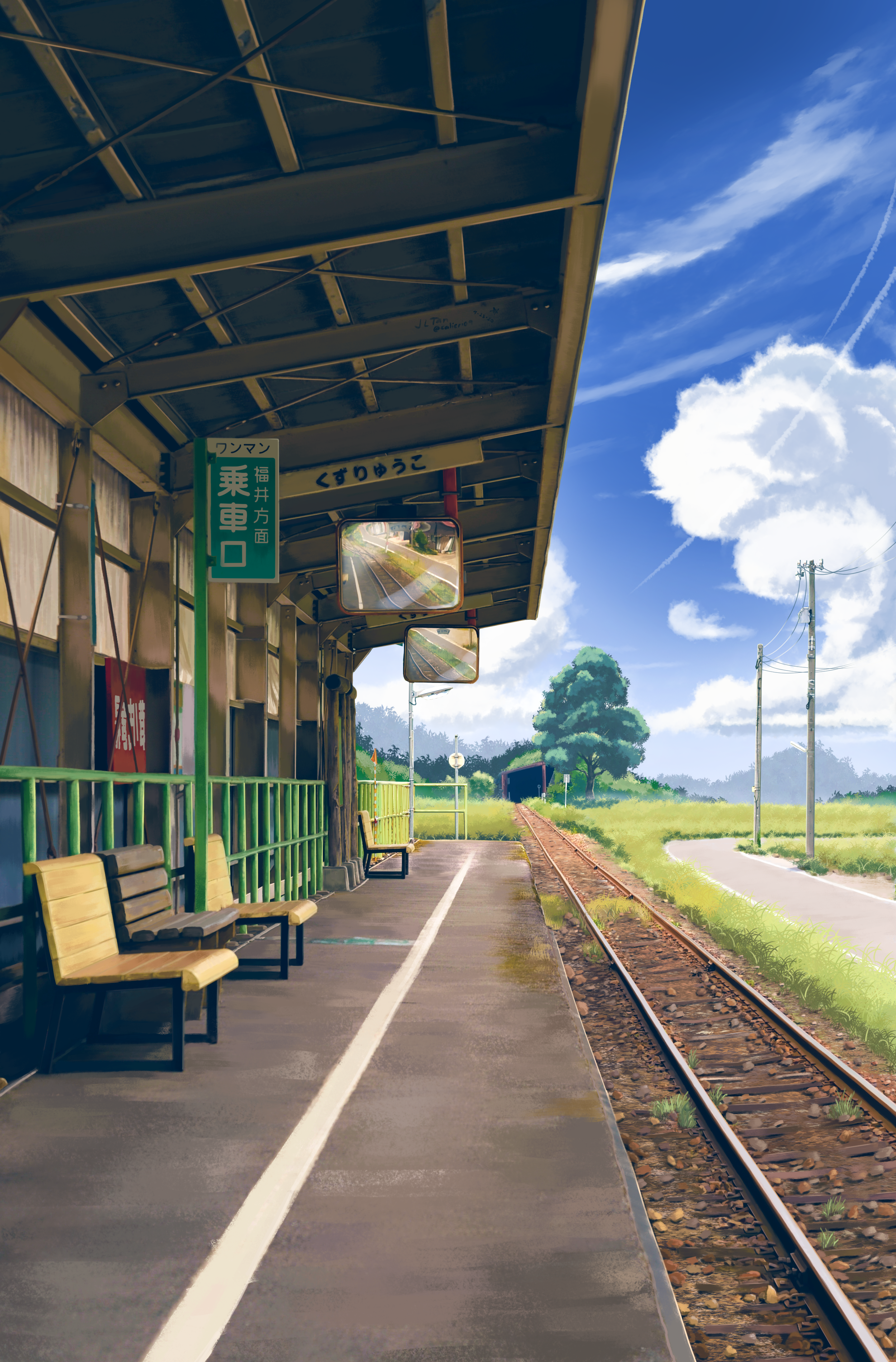 Train Station插画图片壁纸