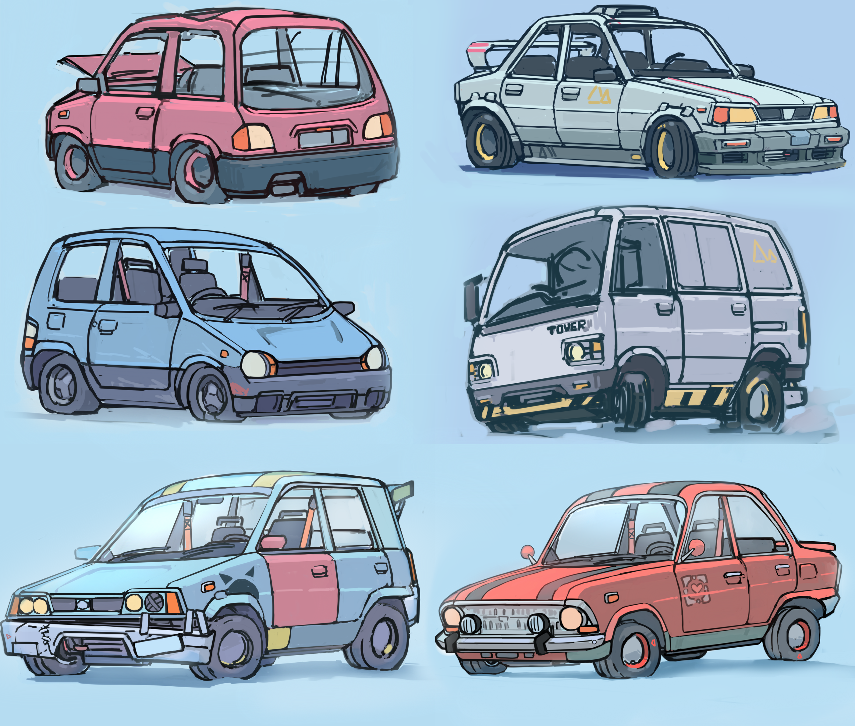 drivers and cars插画图片壁纸