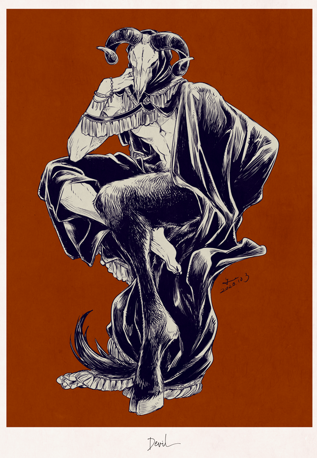 悪魔插画图片壁纸