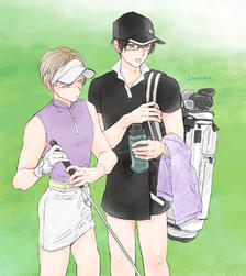 女装社长和女装秘书的高尔夫⛳️插画图片壁纸