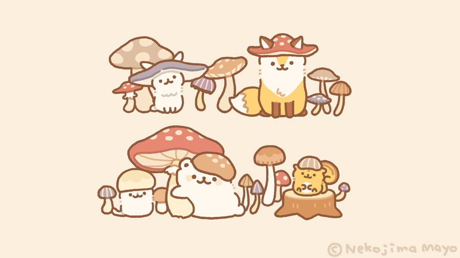 蘑菇节插画图片壁纸