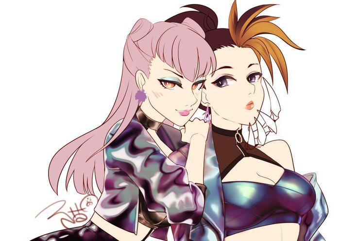 K/DA Akali&Evelynn插画图片壁纸