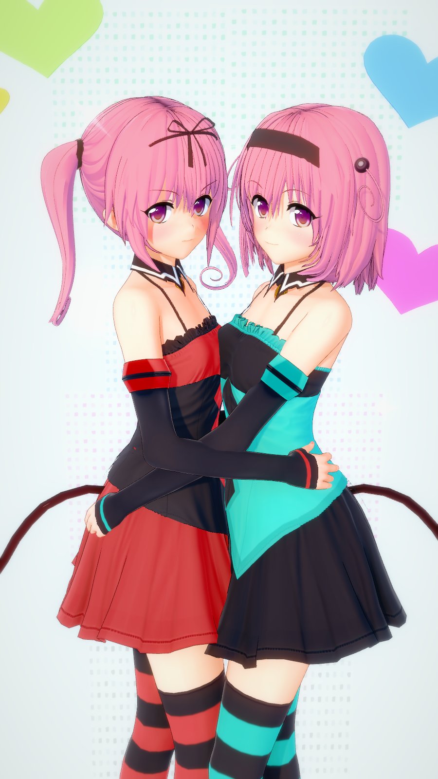 分发炸猪排角色卡“娜娜&桃子”风插画图片壁纸