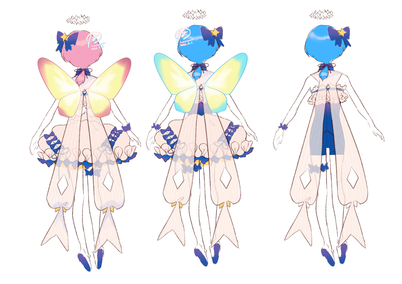 花妖精的双胞胎服装afkイラコンスキン衣装デザイン双 触站