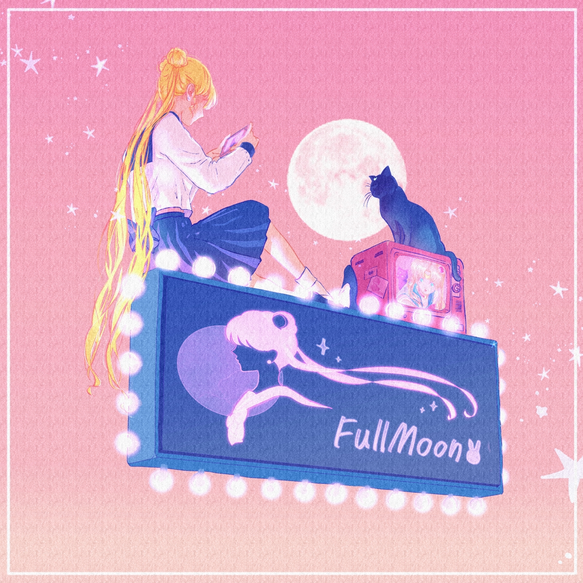 Full Moon插画图片壁纸