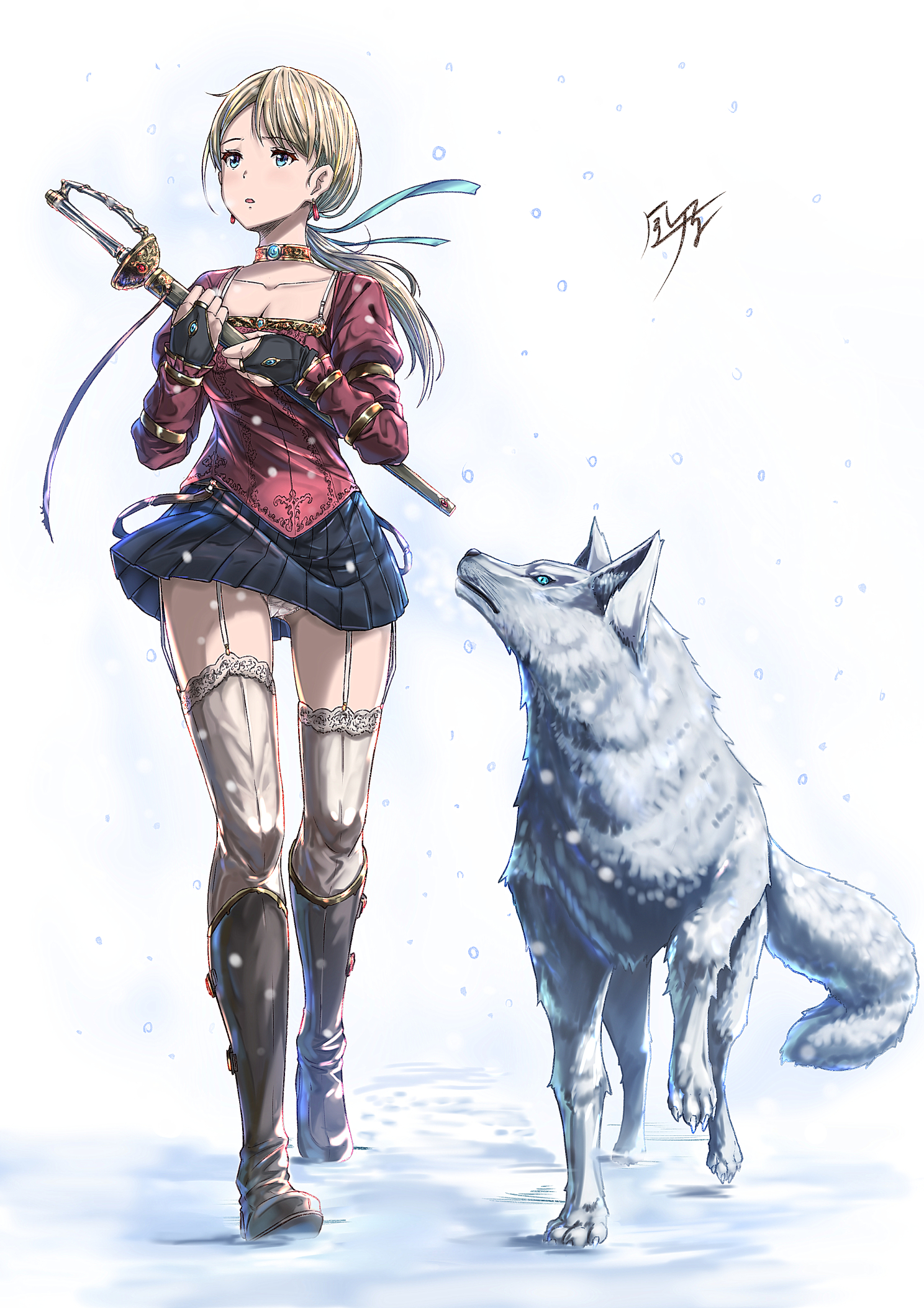 貴族の少女と白狼・リメイク插画图片壁纸