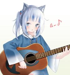 sing with a guitar 插画图片壁纸