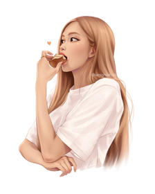 Rosie Eating Bread插画图片壁纸