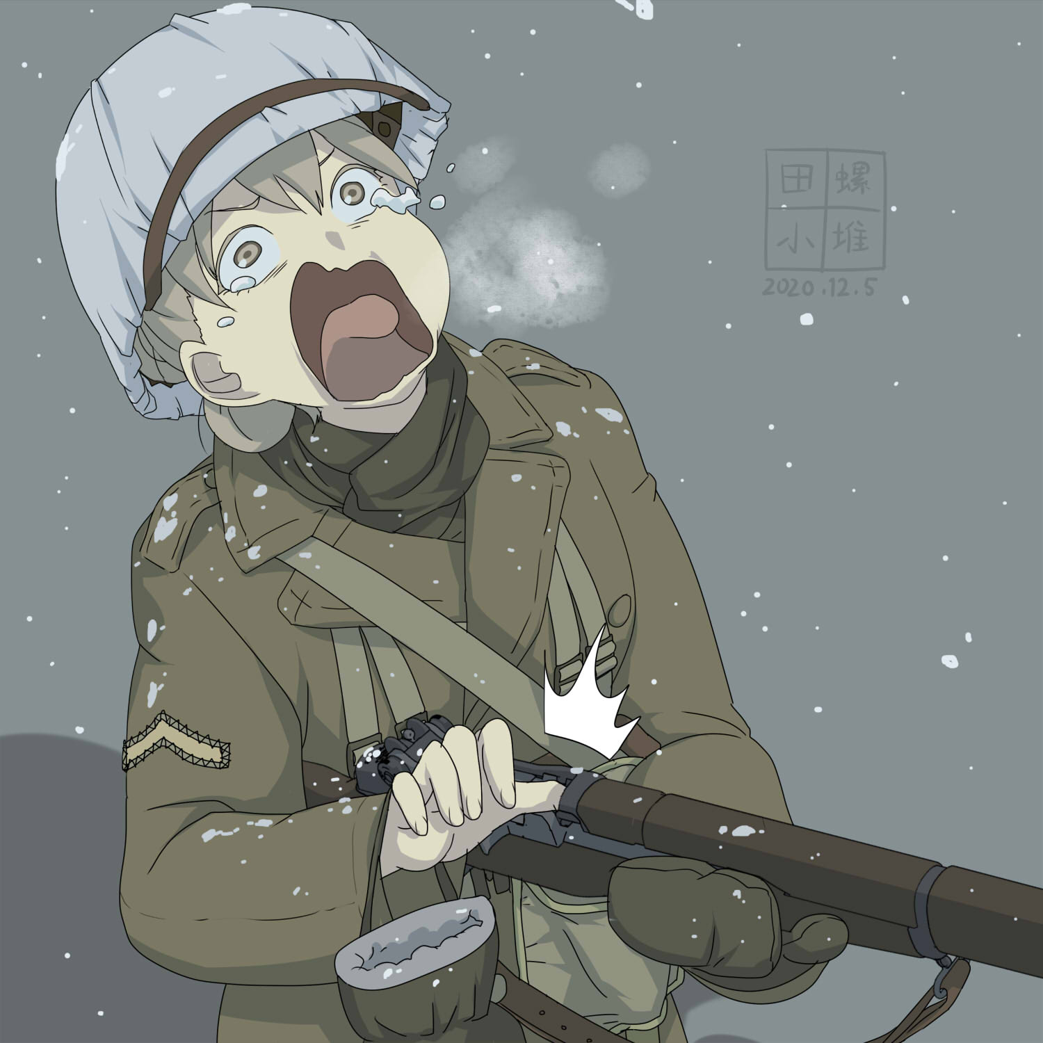 冬兵怒吼插画图片壁纸