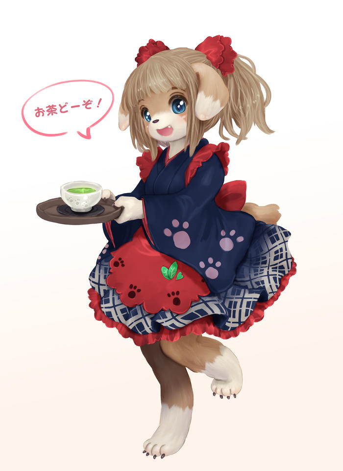 茶娘犬メイドちゃん插画图片壁纸