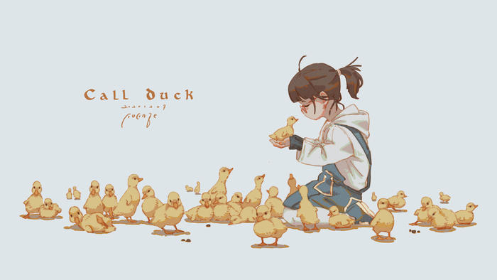 Call Duck插画图片壁纸